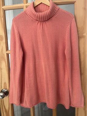 J. Jill lightweight oversized Peach Orange Turtleneck Sweater Cotton Tunic Large